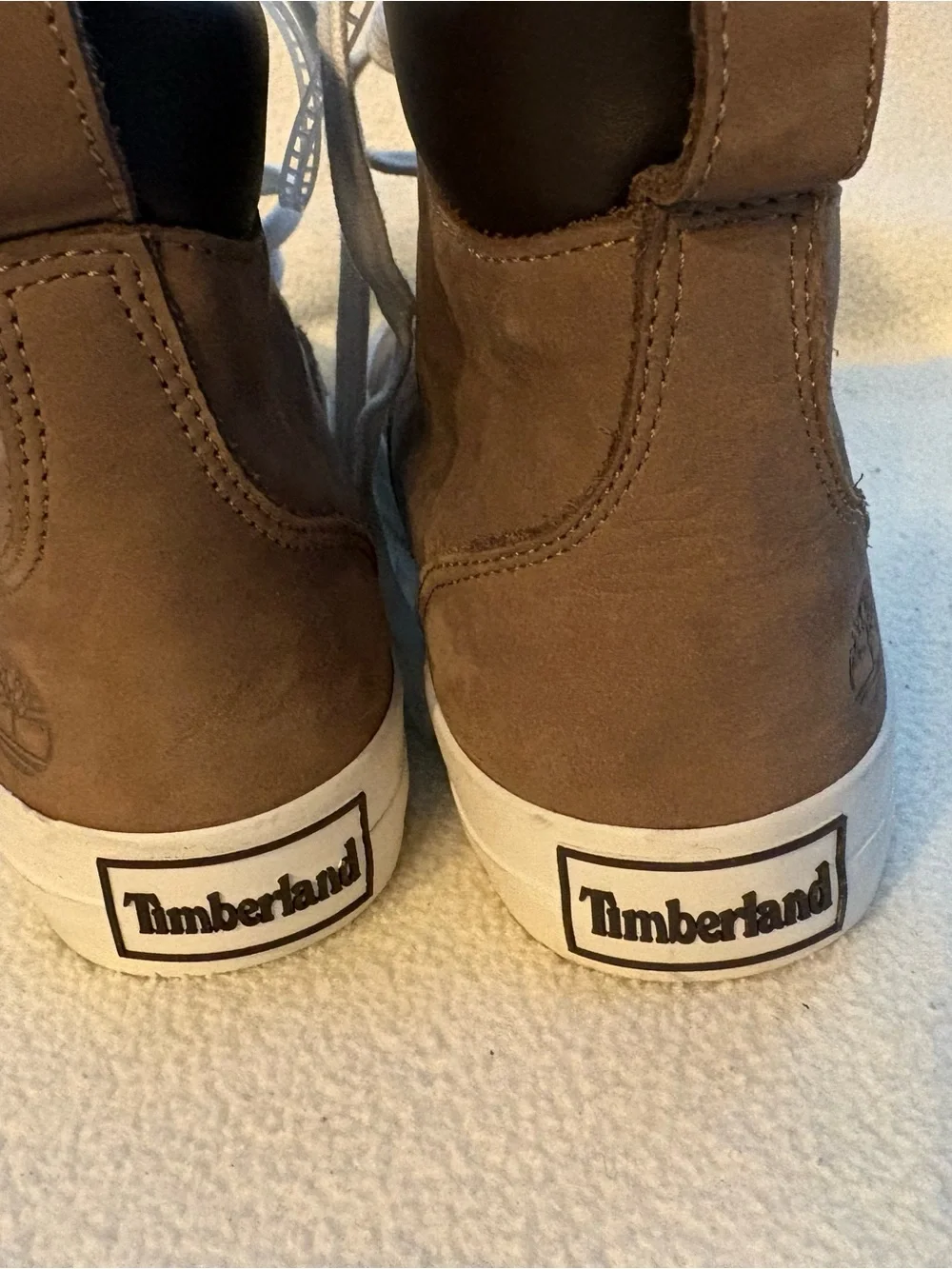 Kids High-Top Casual Sneakers in Brown and White